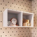 Ver imagem 1 de Nicho Infantil de Parede Duplo 60x30cm Linha Favo de Mel Fm021 Completa Móveis- Branco