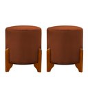 Ver imagem 2 de Puff Decorativo Principe Redondo Pes Madeira Tecido Veludo:terracota