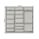 Ver imagem 2 de Guarda Roupa 246,5cm 3 Portas 1 Espelho 100% Mdf Branco