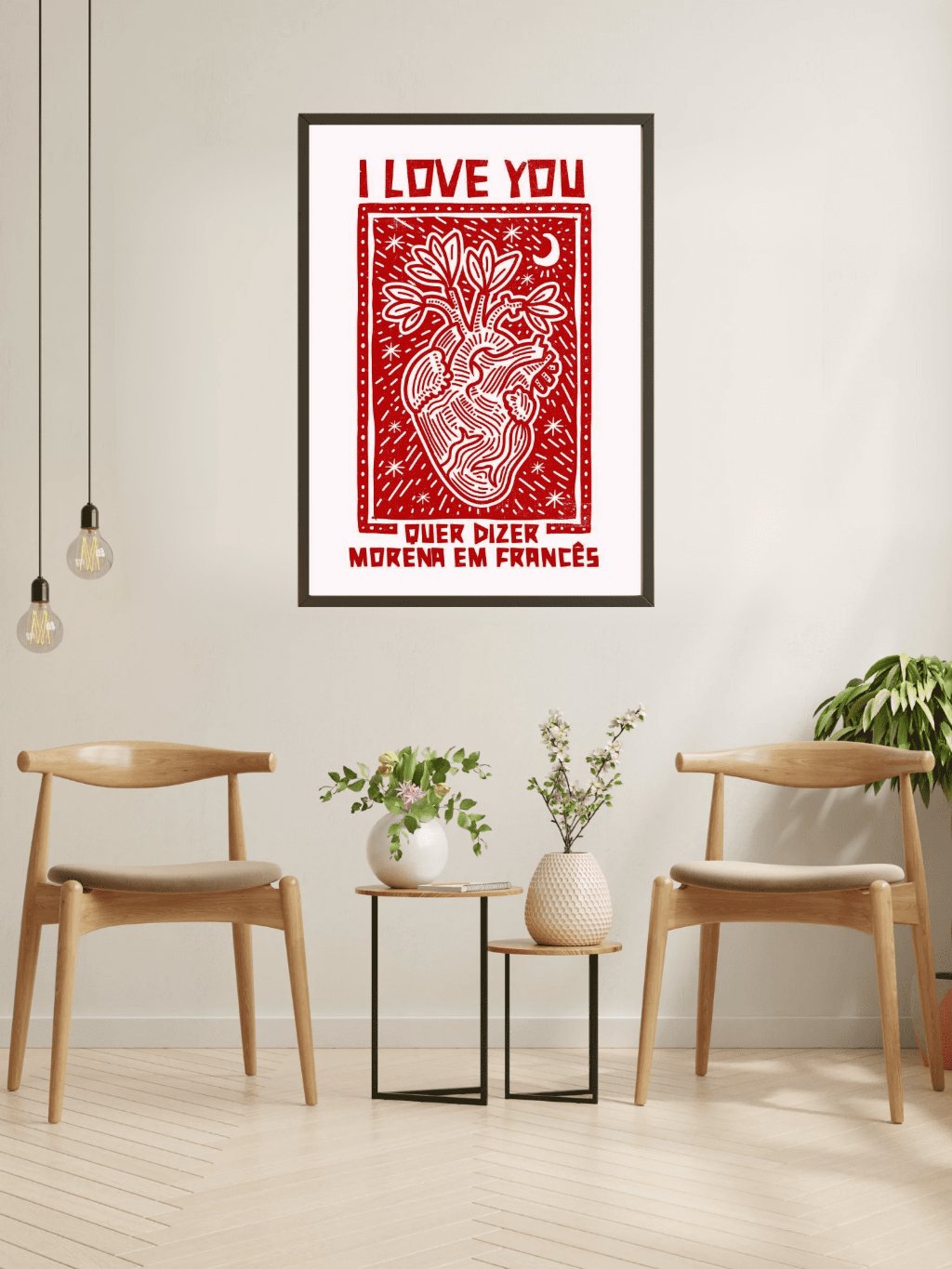 Quadro Decorativo I Love You Morena - 1