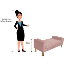 Recamier Félix Queen Size 160cm Suede Rosê - 5
