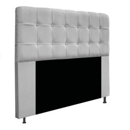 Kit Cabeceira e Calçadeira Baú Estofada Mel 160 cm Queen Size Com Capitonê Suede Cinza - Doce - 2