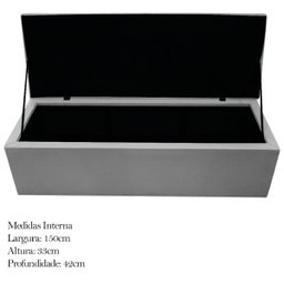 Kit Cabeceira e Calçadeira Baú Estofada Mel 160 cm Queen Size Com Capitonê Suede Cinza - Doce - 6