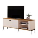 Ver imagem 1 de Rack Bancada Tucupí 140cm para Tv até 60" com Pés de Metal Off White/nature/preto