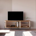 Ver imagem 3 de Rack Bancada Tucupí 140cm para Tv até 60" com Pés de Metal Off White/nature/preto