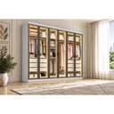 Ver imagem 1 de Guarda Roupa Closet Modulado Casal 6PTS 6g Linea Neve N. Horizonte