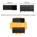 Ver imagem 5 de Armário de Cozinha Compacta com Mesa Gourmet Veneza Multimóveis Mp2201 Preto/dourado
