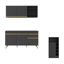 Ver imagem 6 de Armário de Cozinha Compacta com Mesa Gourmet Veneza Multimóveis Mp2201 Preto/dourado