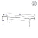 Ver imagem 3 de Mesa Reunião Escritório 6 Lugares 250x90cm 2 Caixas de Tomadas Pés Painel 100% MDF Corporate