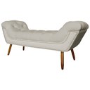 Ver imagem 2 de Recamier Calçadeira Estofado Sienna King 195 Cm Suede Bege - LM DECOR