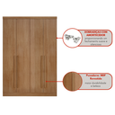 Ver imagem 3 de Modulo de Casal Safira para Guarda-Roupas em MDF com 4 Portas e 3 Gavetas Una Mobília