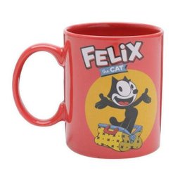 Caneca Porcelana Vermelha Geek Gato Felix 300ml - 1