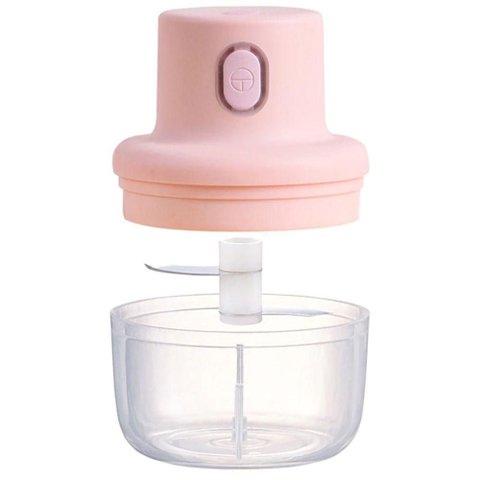 Mini Triturador de Alimentos sem Fio 250ml 23W Inox Rosa USB
