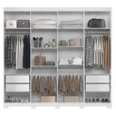 Ver imagem 2 de Guarda Roupa Casal 8 Portas 4 Gavetas Master New Branco Brilho com Pés - Santos Andirá