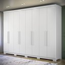 Ver imagem 7 de Guarda Roupa Casal 8 Portas 4 Gavetas Master New Branco Brilho com Pés - Santos Andirá