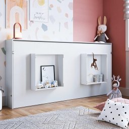 Cama Articulada Horizontal Com Nichos Solteiro Branca Lilies Móveis - 4