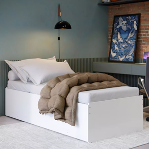 Bicama Solteiro Vira Casal Mdf Incluso 2 Colchões 3 em 1:branco