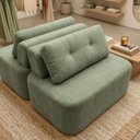 Ver imagem 2 de Sofá Modular Cielo 120x180cm Recepção Loja Sala de Estar 2 Módulos Bouclê Verde - Vimont Moveis