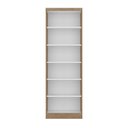 Ver imagem 4 de Livreiro Multiuso com 5 Prateleiras Linus Qmovi Carvalho Toque Rústico/branco
