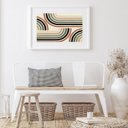 Ver imagem 2 de Quadro Minimalista Preto Verde Marrom - 60x48cm:madeira Branca