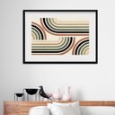 Ver imagem 1 de Quadro Minimalista Preto Verde Marrom - 60x48cm:madeira Branca