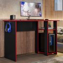 Ver imagem 2 de Mesa Gamer 108 cm Suporte para Cpu Neko Ptl:Preto Fosco Vermelho