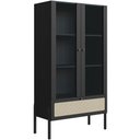 Ver imagem 4 de Cristaleira para Sala de Jantar 2 Portas Pés Madeira Moss A03 Nero Preto