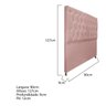 Cabeceira Sofia 90 cm Solteiro Suede Rosê - Doce Sonho Móveis - 3