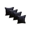 Ver imagem 1 de Kit 4 Capa Almofadas Cetim 35x35 Luxo Ziper Invisivel - Magic Enxovais Preto