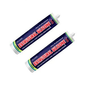 Kit 2 Silicone Estrutural Sbrix Cartucho 400g Cor Branco
