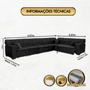 Ver imagem 2 de Sofá Magno 4.57x2.37m de Canto, Retrátil e Reclinável - Preto