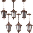 Ver imagem 1 de Kit 6 Pendentes de Teto Luminárias Vintage Colonial 18x58cm Marrom Iluminação Decoração