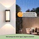 Ver imagem 6 de 4 Arandela Externa 3 Leds Facho Duplo Aluminio Muro Bet80