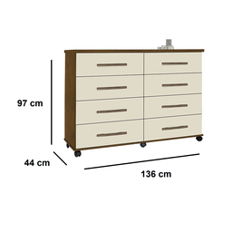 Comoda Jade 8 Gavetas - Mel - 3