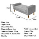 Ver imagem 3 de Recamier Baú Félix King Size 195cm Suede Cinza