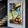 Quadro Salvador Dali Construção Macia Com Feijão Cozido:120X80 cm/DOURADA - 7