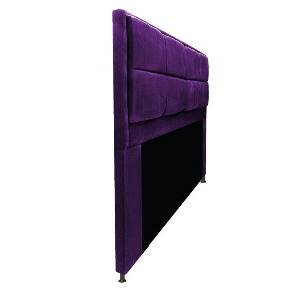 Kit Cabeceira e Calçadeira Munique 140 cm Casal Suede Roxo - Doce Sonho Móveis - 6