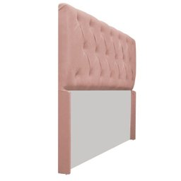 Cabeceira Lara 193 cm King Size Suede Rosê - Doce Sonho Móveis - 2