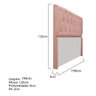 Cabeceira Lara 193 cm King Size Suede Rosê - Doce Sonho Móveis - 3