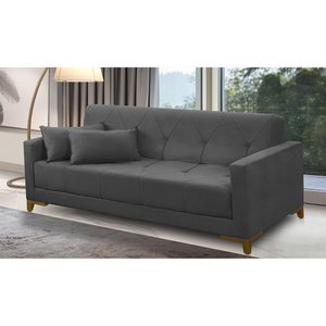 Sofá Cama 3 Lugares 2,00m Aurora Suede Adonai Estofados