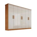 Ver imagem 1 de Guarda Roupa Casal Nina 100% Mdf 6 Portas 4 Gavetas Puxador em Madeira - Bianchi Móveis