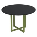 Ver imagem 1 de Mesa de Reunião Redonda P25 Pandin 110 Cm (largura) Tampo Mdp Preto Pé Aço Tubular Verde Mirô
