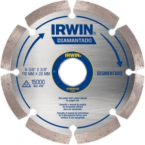 Disco Diamantado Segmentado 110Mm X 20Mm - Irwin
