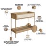 Carrinho Bar com Porta Taças Industrial Indy A03 Hanover Dourado - Lyam Decor - 4