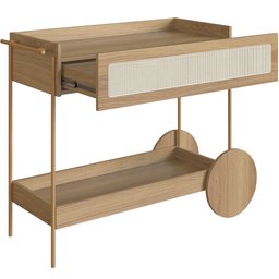 Carrinho Bar com Porta Taças Industrial Indy A03 Hanover Dourado - Lyam Decor - 6