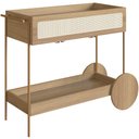 Ver imagem 1 de Carrinho Bar com Porta Taças Industrial Indy A03 Hanover Dourado - Lyam Decor