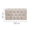 Ver imagem 2 de Painel Cabeceira Estofada Paris 100cm Cama Box Solteiro Corino Bege- Mabe Magazine