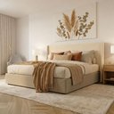 Ver imagem 1 de Cabeceira Cama King 200cm Estofada Linho ou Veludo Cor:Veludo Creme