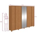 Ver imagem 4 de Guarda-roupa Casal 100% Mdf 8 Portas Easy Glow com Espelhos e Pés Amendoa Clean