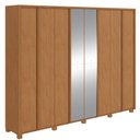 Ver imagem 2 de Guarda-roupa Casal 100% Mdf 8 Portas Easy Glow com Espelhos e Pés Amendoa Clean